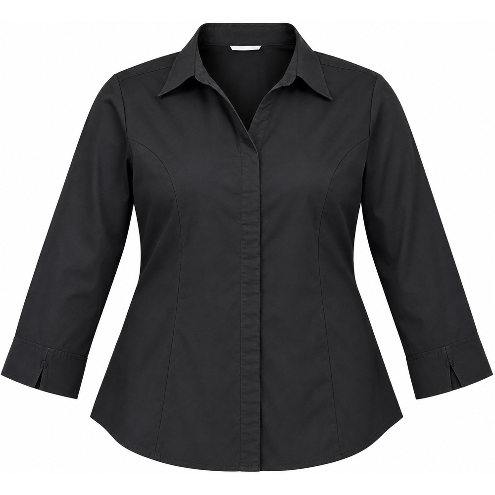 Riders by Lee Women's XL Black Easy Care Stretch Long Sleeve Button Front Shirt